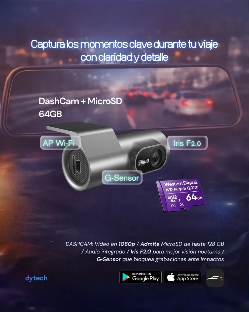 KIT DASHCAM + MICRO SD 64GB